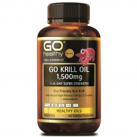 GO Healthy Go Krill Oil 1500mg 1-A-Day 60 Softgel capsules E...