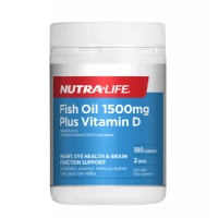 Nutralife Fish Oil 1500mg Plus Vitamin D 180 Capsules EXP.20...
