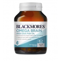 Blackmores Omega Brain High DHA Fish Oil 60 Capsules EXP.202...
